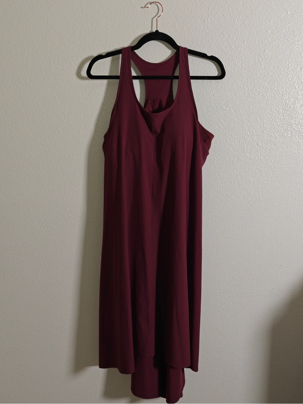 HALARA Burgundy Athletic Dress Built-In Sports Bra High Low Hem Size L